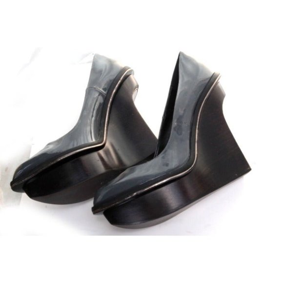 stella mccartney platform wedge heels patent leather slip on morgana sz 38 us 8 - Picture 8 of 12